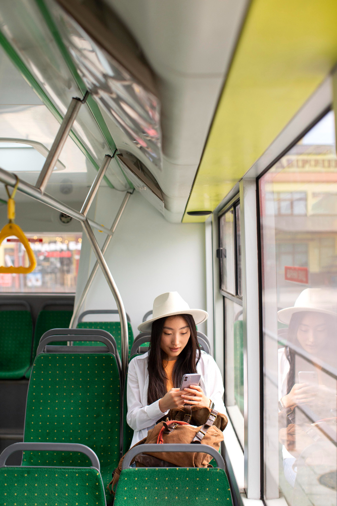 woman in philippines bus