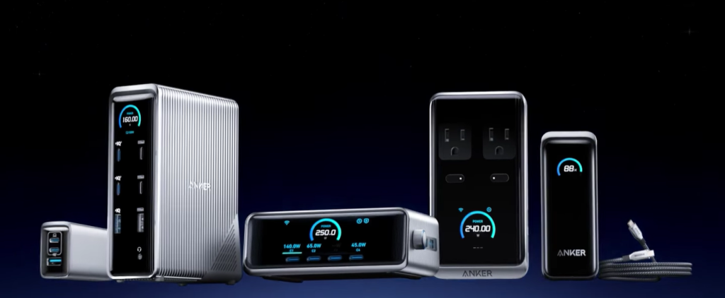 A lineup of Anker power banks